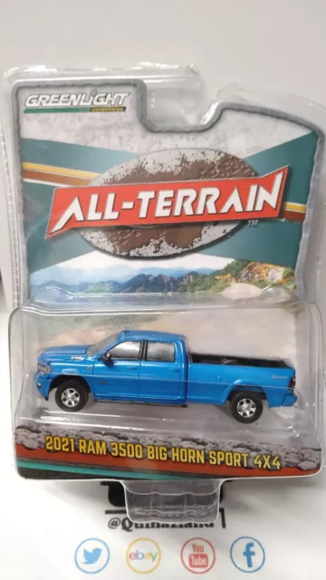 Greenlight All-Terrain 2021 Ram 3500 Big Horn Sport 4x4 in Hydro Blue  (NG65)