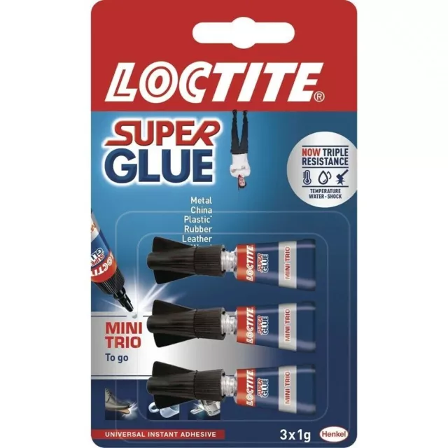 Loctite Super Glue Mini Trio Superglue 3x1g Instant Adhesive High Strength Gel
