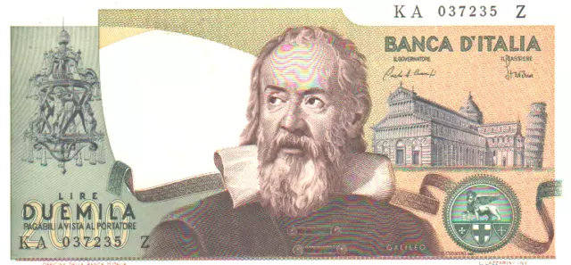 Italie : billet de 2000 lires Galileo, UNC