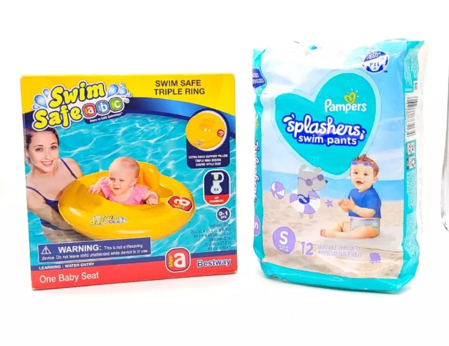 Bestway Swim Safe Triple Ring Baby Seat Age 0-1 Swim Pants Pacify Holder Teether