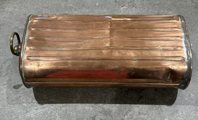 Vintage Antique Copper Hot Water Bottle/Carriage Foot Warmer with Brass Stopper