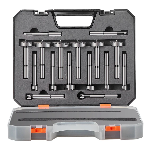 VEVOR 16PCs Mèche Forstner Coffret Mèche à Façonner Ø 6-41 mm Jeu de Forets Bois