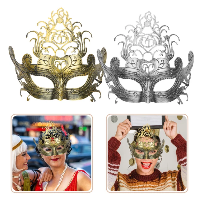 2 piezas Elegante Vestido Suministros de Fiesta Máscaras de Gato Máscara de Halloween Juego de rol Disfraz Foto