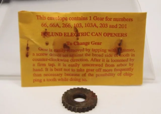 Edlund Commercial Electric Can Opener Gear for #66,66A,266,103A,203,201 NOS