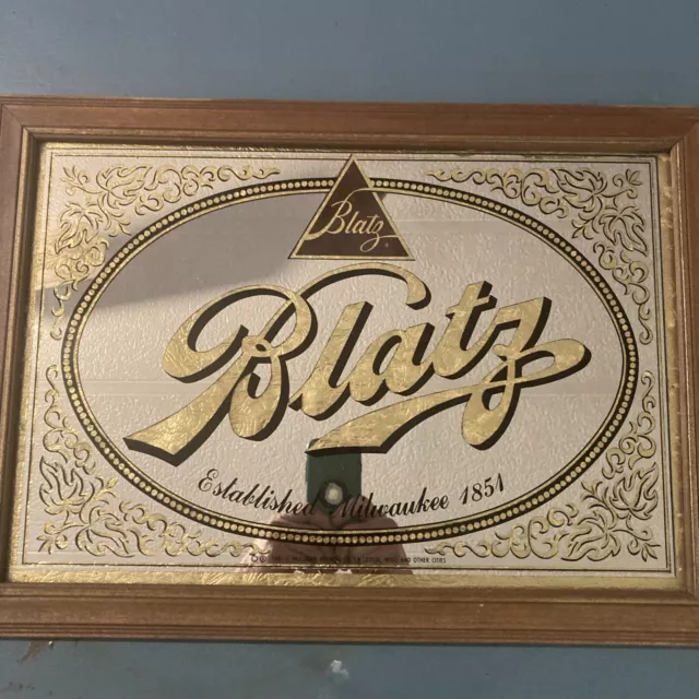 Vintage Blatz Beer Mirror Sign G. Heileman Brewing Co. 1981