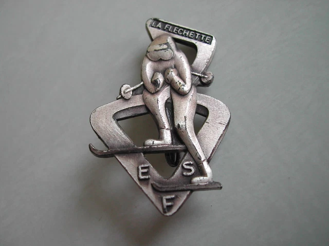 INSIGNE BROCHE MÉDAILLE de ski "LE LIEVRE" BREVET ESF EUR 34,90