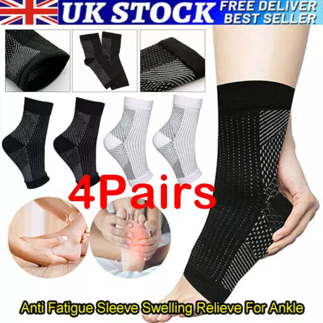 4 Pairs Neuro Socks Compression Neuropathy Plantar Fasciitis Socks Medical Adult