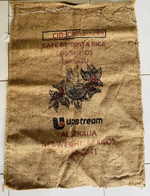 Vintage Coffee Bean Burlap Bag Sack For Christmas Hessian Fabric Large Size Jute
