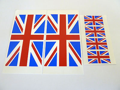 4 Union Jack Flag Window Stickers, Great Britain, 'Inside Fix Outside View'