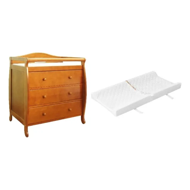 Grace 3-Drawer Changing Table with Contoured Changing Pad, Oak