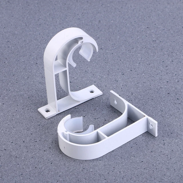 2 Pcs Drapery Rod Support Brackets Metal Single Curtain Hanger