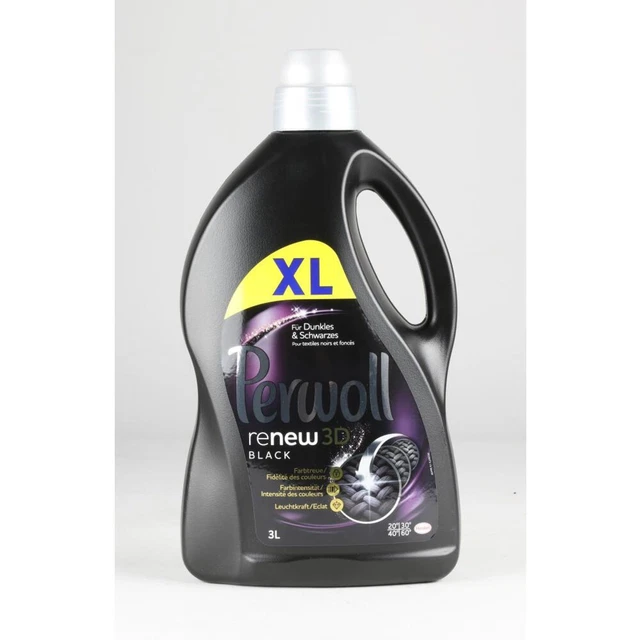 4x 3L Perwoll Liquido Detersivo 200WL Intensivo 12L Biancheria Lavaggio Nero