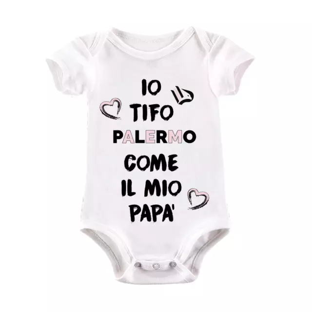 Body Cotone 100% Palermo Calcio Neonato Unisex Idea Regalo Sport Papa' Figlio