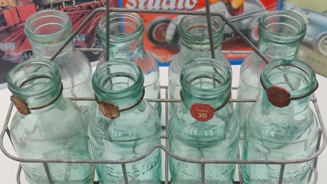 8x Essolub/Ölflasche/Tankstelle/Rarität/Reklame/Oldtimer/Sammlerstücke/ca. 1930/