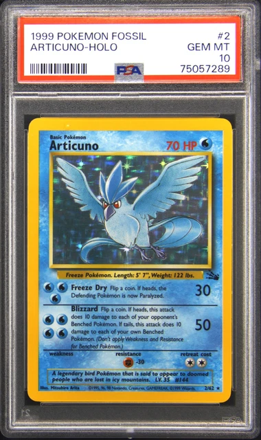 1999 Fossil 2 Articuno Holo Rare Pokemon TCG Card PSA 10 Gem Mint
