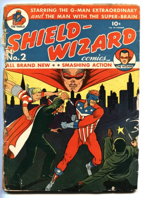SHIELD WIZARD COMIC #2 1940-MLJ-GOLDEN AGE-ORIGIN ISSUE comic book