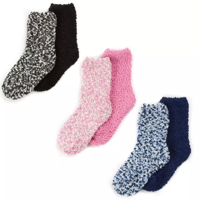 2 Pairs Kids Girls Popcorn Socks Winter Warm Soft Fluffy Bed Sock Slipper Socks