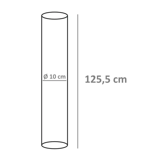 Zelsius Glasröhre | Ø 10 x (H) 125,5 cm | Ersatzglas Glaszylinder Feuerrohr 2
