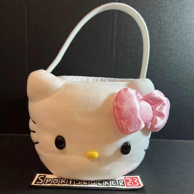 Sanrio Hello Kitty Plush With Pink Bow Soft Easter Halloween Basket 7" FAST SHIP