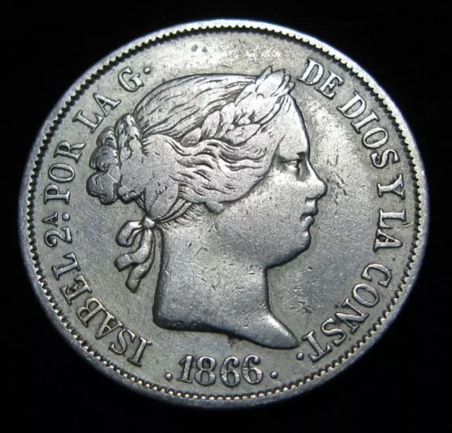 ZALDI2010 - Isabel II, 40 Cents Shield Of 1866, Madrid