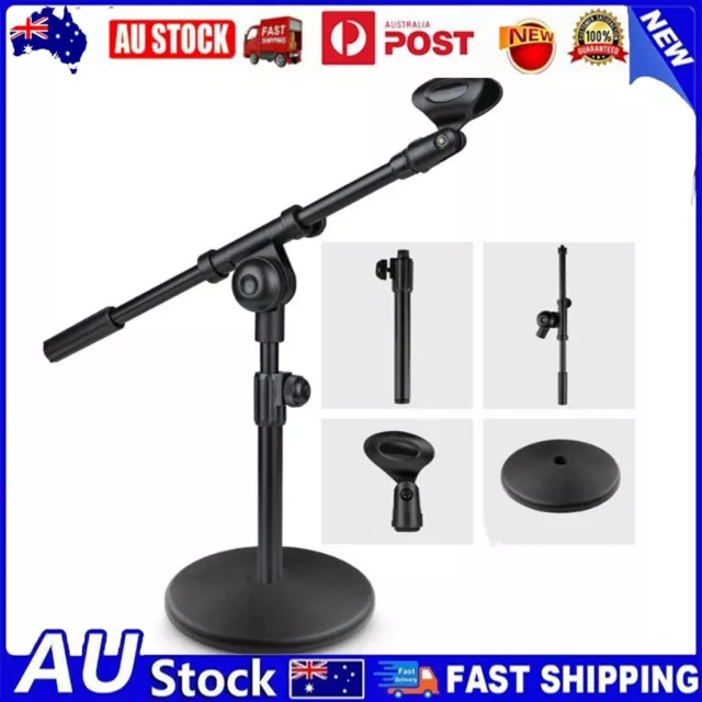 Desktop Microphone Stand with Boom Adjustable Holder Mount for Mic AU