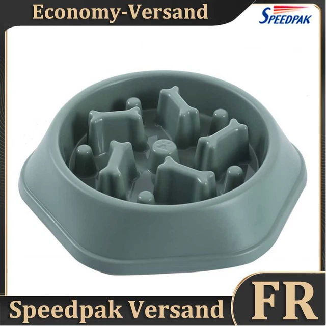 Pet Slow Eating Dish Cat Dog Anti Choking Puppy Feeder Food Bowl (Green) Hot