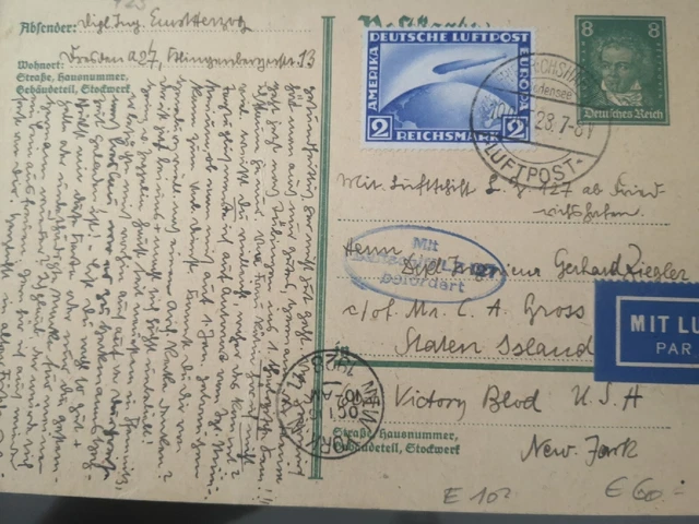 Zeppelinpost  echt gelaufen