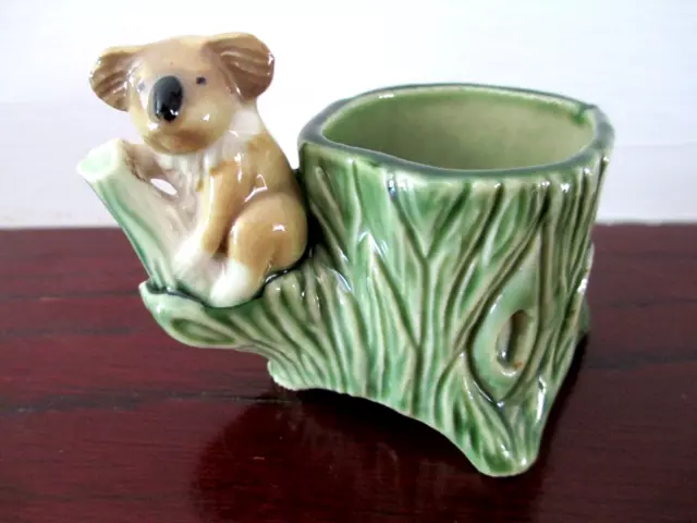 Wade Porcelain Ceramic - Koala Bear On A Tree Trunk -  Posy Vase - Vintage