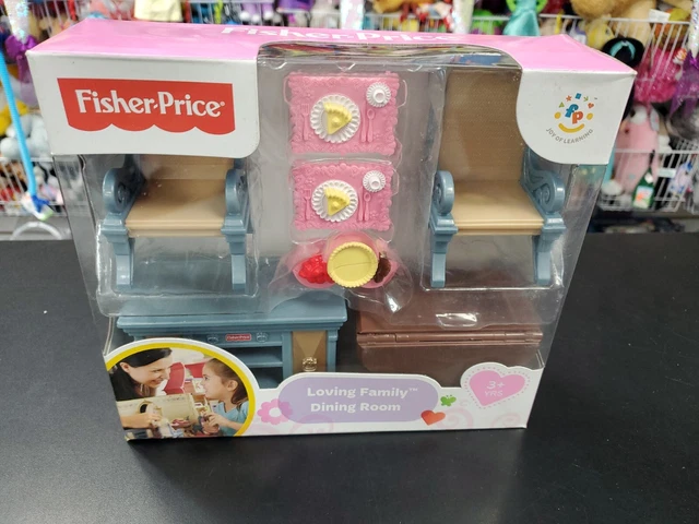 Fisher-Price Loving Family Dining Room Doll House Furniture NIB Retired