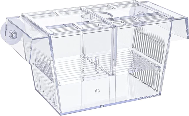 Aquarium Fish Breeding Box Acrylic Hatchery Incubator Tank with Suction Cups Med