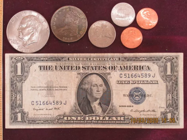 Silver Certificate Note 1935-G $1.00 " NO MOTTO " Currency $1.00 ! WOW ! #182