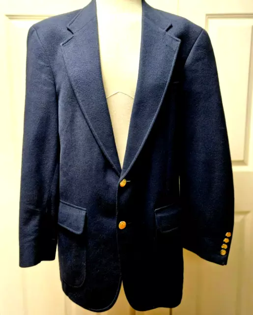 Men’s~Lands End~2 Button~~100% Cashmere~~Blazer Sport Coat Jacket Size 40 Long