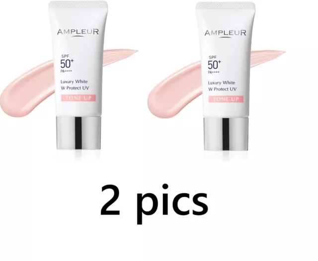 2Pcs AMPLEUR Luxury White W Protect UV Tone Up 30g SPF50+ PA++++ Sunscreen Cream