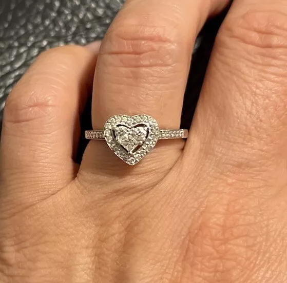 Diamond Ring Heart Michael Hill 10k White Gold