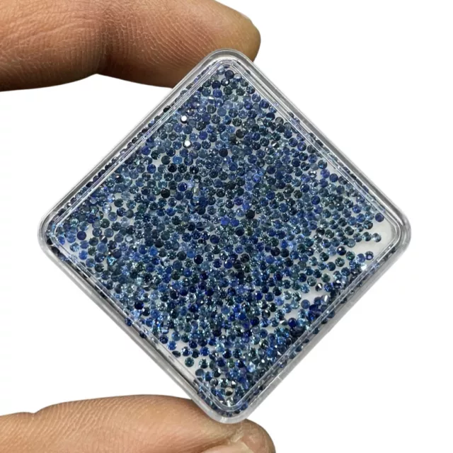 Natural Blue Sapphire 100 Pcs 1.25mm Round Cut Calibrated Loose Gemstones Lot