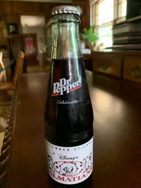 Rare 1996 Dr. Pepper Commemorative Bottle - Celebrates 101 Dalmatians UNOPENED
