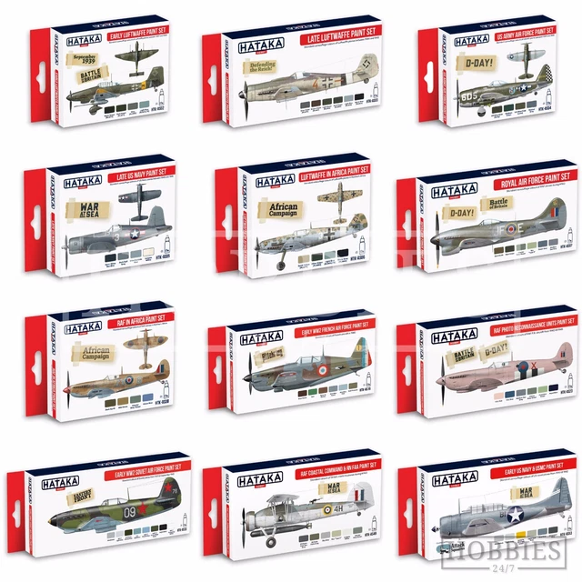 HATAKA WW2 PLANE Acrylic Paint Set Model Aviation Colour Scheme RAF