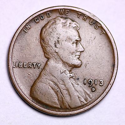 1913-D Lincoln Wheat Cent Penny LOWEST PRICES ON THE BAY!  FREE SHIPPING!