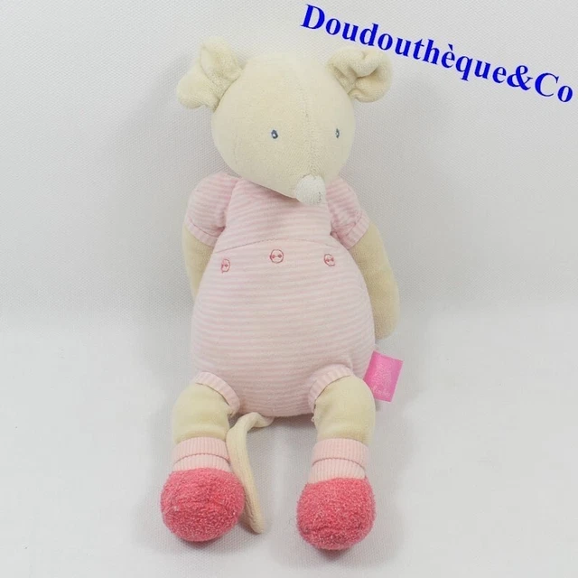 Peluche souris Lila MOULIN ROTY Lila et Patachon rose 28 cm (MO5852)