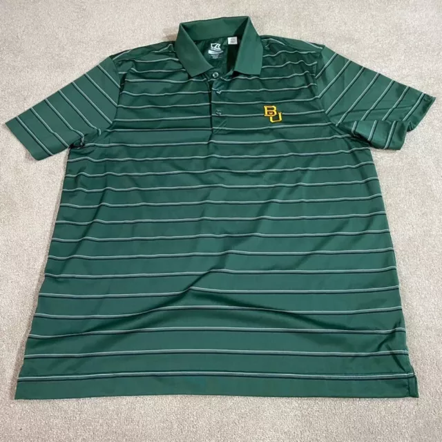 Cutter & Buck Golf Shirt Mens Extra Large XL Green Polo CB DryTec BU Embroidered