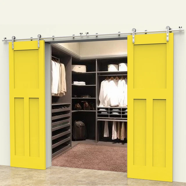 4-16FT Stainless Steel Sliding Barn Door Hardware Closet Track Kit Single/Double
