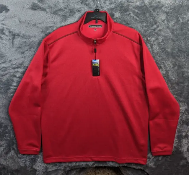 NEW Pebble Beach Performance Shirt 1/4 ZIP Pullover Men's Size Large Red