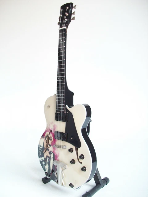 Guitare miniature style Ibanez blanche Johnny Hallyday 4