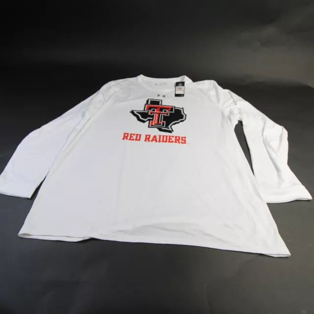 Texas Tech Red Raiders Under Armour HeatGear Long Sleeve Shirt Men's White New