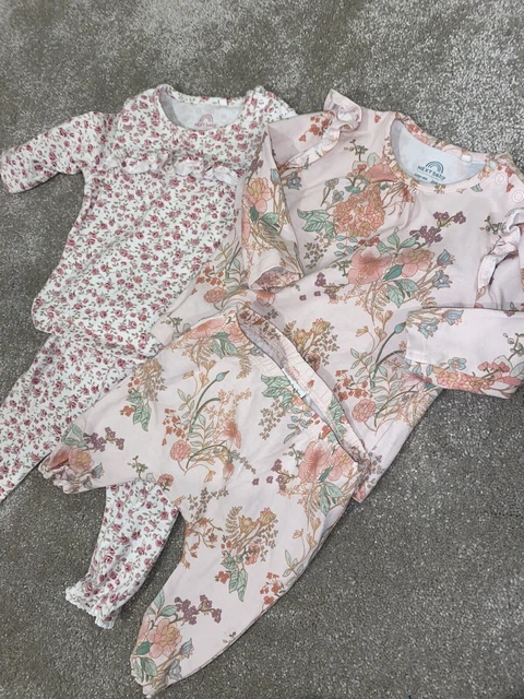 Baby Girls Next Pink Detailed Outfits Leggings Tops X2 Size 0-3 Months