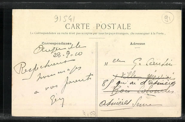 CPA Angerville, Rue Nationale, Blick in die Strasse 1910 2