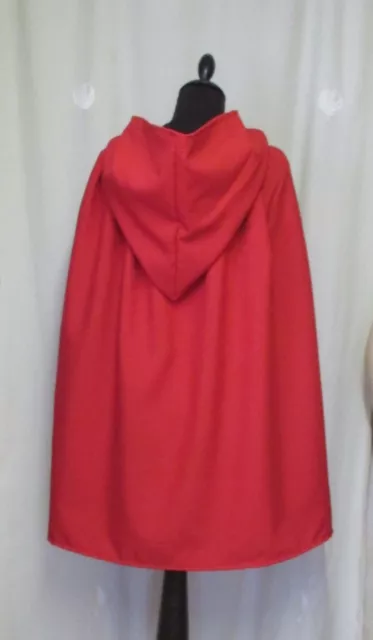 Red Hooded Cape/Cloak- Halloween - Red Riding Hood- Made In Uk