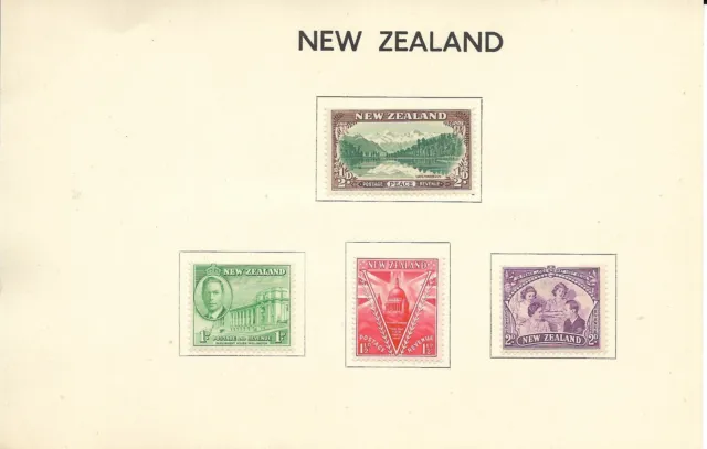 8/6/46 King George V1 Victory & Peace Mint Hinged New Zealand Stamps