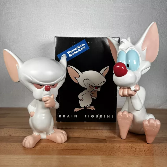 Rare Vintage 1998 “Pinky & The Brain” Figurines - 15" & 11” Tall - One With Box