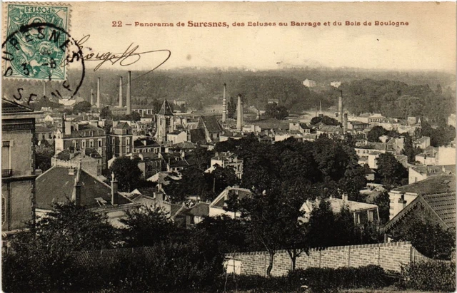 CPA AK Panorama de SURESNES des Beloses au Barrage du BOIS de BOULOGNE (581621)